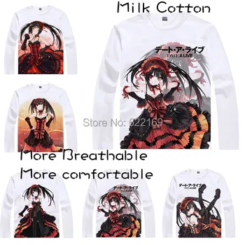 DATA GYVENTI Kurumi Tokisaki Japonijos Garsaus Animacijos Marškinėliai Anime Naujovė Vasaros vyriški T-shirt Cosplay coolprint marškinėliai