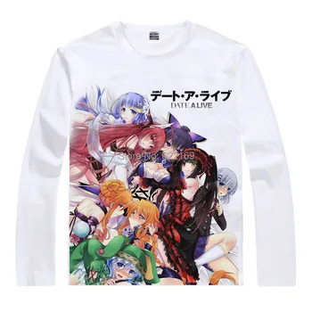DATA GYVENTI Kurumi Tokisaki Japonijos Garsaus Animacijos Marškinėliai Anime Naujovė Vasaros vyriški T-shirt Cosplay coolprint marškinėliai