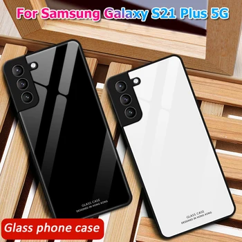 Grūdintas Stiklas Case For Samsung Galaxy S21 Ultra S21 5G Atveju, atsparus smūgiams Grynas Spalvinga Padengti GalaxyS21 S21 S Plius 21 Ultra 5G