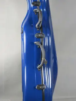 Stiprus mėlynos spalvos stiklo violončelė hard case w/ wheells 3/4 petnešėlėmis