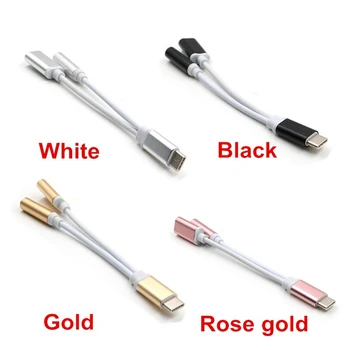 Aukso USB TIPO C iki 3,5 audio kabelio TIPAS-C ausinių kabelį, TIPAS C telefonų įkrovimo adapteris