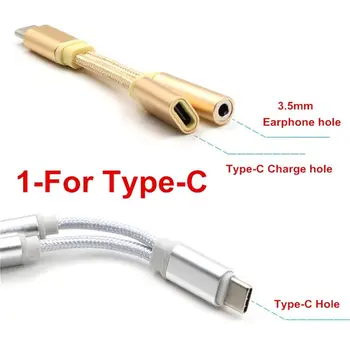 Aukso USB TIPO C iki 3,5 audio kabelio TIPAS-C ausinių kabelį, TIPAS C telefonų įkrovimo adapteris