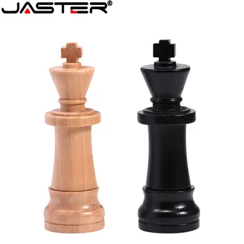 JASTER medienos Tarptautinės šachmatų usb flash drive 64GB 4GB 8GB 16GB 32GB usb2.0 pen ratai usb2.0 pendrive