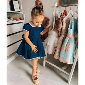 2019 Naujas Princesė Suknelė Kūdikiui Baby Mergaitėms trumpomis Rankovėmis Bowknot Tutu Suknelė Partijos Inscenizacija Gimtadienio Suknelės Mergaičių Saldus Suknelė 6M-4T