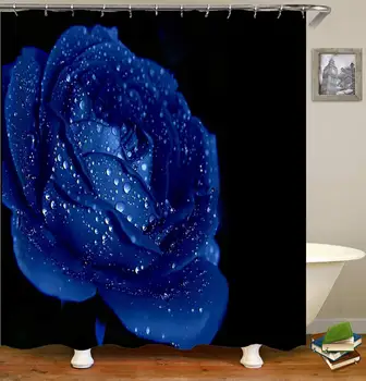 Dušo Užuolaidos 3D Rožių Gėlių Vandeniui Poliesterinio Audinio Dušo Užuolaidos Vonios Užuolaida su 12 Kabliukų Žiedai Nustatyti Namų Dekoro