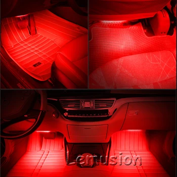 PAKUSI 1Set Automobilio LED RGB Juostos Šviesos Atmosfera Lempos 