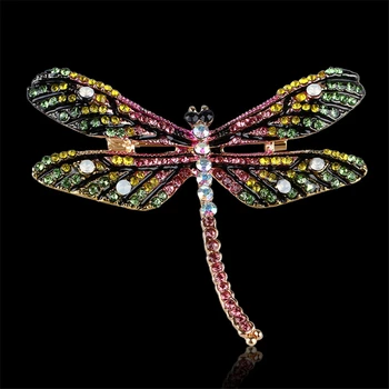 Crystal Dragonfly Vinatge Metalo Sagės Smeigtukai Mergina/Moteris Vabzdžių Atvartas Smeigtukai drabužiai, Papuošalai, Aksesuarai, Gimtadienio Dovanos, Papuošalai