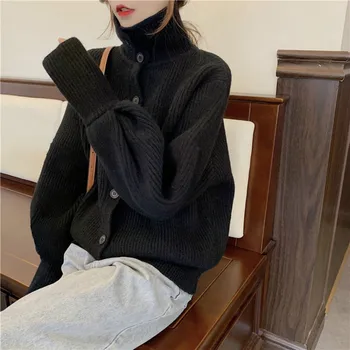 2020 metų žiemos mados moterų golfo megztinis ilgomis rankovėmis megztiniai atsitiktinis šiltas megztinis vientisų traukti femme moterų megztinis