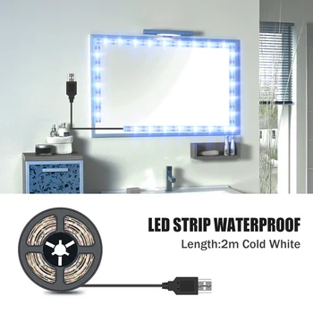 LED Prabangi Stalo Lempa Veidrodėlio Lemputė 0.5 1 2 3 4 5 M Holivudo 5V Vandeniui Dekoro Lempa USB Kambarys Makiažas Lempa Lanksti Grožio Šviesos
