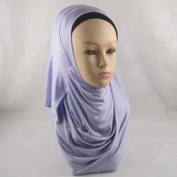 (12 vnt/lot), musulmonas, Paslysta ant dviejų kilpų Skara galvos dėvėti hijab momentinių šalikas amira hijab šalikai JLS128