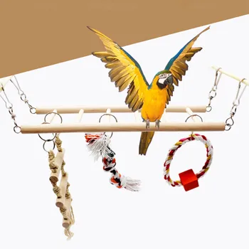 Paukščių Pet Kabantys Žaislai Papūga Narve Hamakas Sūpynės Žaislas Ekologiškos Medienos Augintiniai 