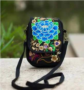 Karšto Nacionalinės Mados Siuvinėjimo Moterų Mažas Atvartu krepšiai!Gražus Gėlių aplikacija Lady Peties&Crossbody krepšiai Viršuje Drobės Laisvalaikio krepšys