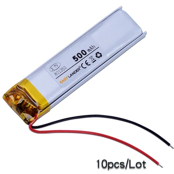 10vnt/Daug 801350 3.7 V 500mAh Li-Polimero Li jonų Baterija GPS mp3 mp4 mp5 DVD, DVR PDA 