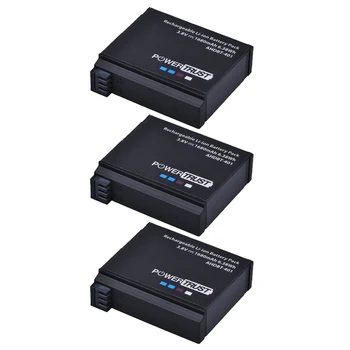 Powertrust 3PCS už Gopro Hero4 AHDBT-401 Li-ion Baterija + LCD Ekranas Dual USB Įkroviklio Gopro Hero4 HD Kamera P0019279
