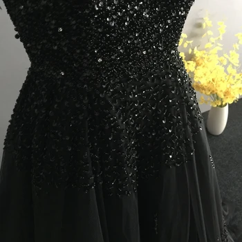 Naujas Atvykimo-Line Black Musulmonų vakarinę suknelę 2021 Plunksnų Duobute Oficialų suknelė Šalies vakare chalatai Abendkleider ilga suknelė