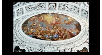3d tapetai užsakymą freskos 3d neaustinių ekrano užsklanda paramos iš Europos prabangos kambarį dekoratyvinės lubų freskomis zenith angelas