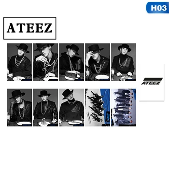 10vnt/set ATEEZ Photocard Atvirukas LOBIS EP.FIN VISŲ VEIKSMŲ Albumo Foto Kortelę ATEEZ Lomo Korteles
