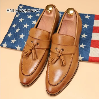 2018 m., Naujosios Anglijos vyrų batai pažymėjo tne Kalifornijos Rudens batai minkštos odos platformos bateliai Vyrai Kutas suknelė, bateliai vestuvėms