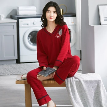 Prettyshe Žiemos Moterys Šilta Pižama Kostiumas Korėjos Kawaii Medvilnės Minkštas, Šilkinis Pijama Ponios Namuose Medžiaga Pižamos Homewear Sleepwear Rinkinys