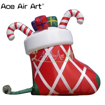Milžinišką airblown Chritmas dovanų ir saldainių lazdelės Kalėdų pripučiami kojinės,pop-up gyvūnų laikymo modelis šaliai dekoro