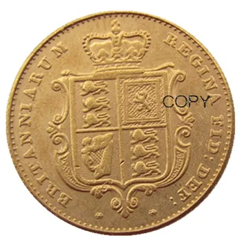 UK 1839-PS Karalienės Viktorijos Jaunų Vadovas Aukso Moneta Labai Retai Pusė Valstybės Mirti Kopijuoti Monetas