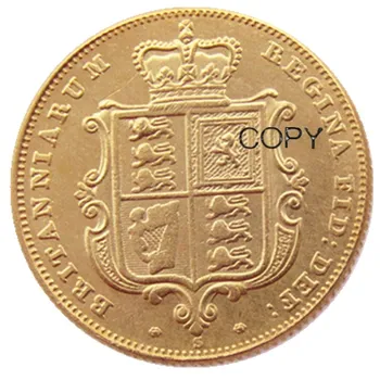 UK 1839-PS Karalienės Viktorijos Jaunų Vadovas Aukso Moneta Labai Retai Pusė Valstybės Mirti Kopijuoti Monetas