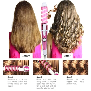 Nešiojamų Hair Curler Roller Spiralės Garbanoti Geležies Salonas Elektriniai Plaukų Curler Grožio Garbanoti Lazdelė Profesionali Plaukų Styler Grožis