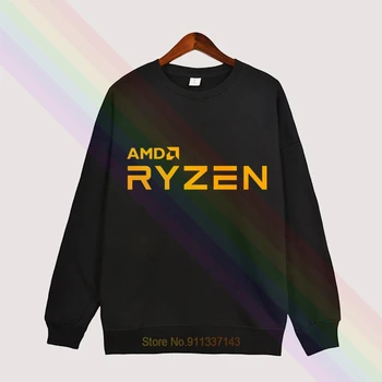 Retro AMD RYZEN Logotipą, Klasikinės Juodos spalvos Rudenį Aukštos Kokybės Hoodies Viršuje Hoodie Mens Lauko Drabužiai Palaidinukė Megztinis