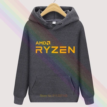 Retro AMD RYZEN Logotipą, Klasikinės Juodos spalvos Rudenį Aukštos Kokybės Hoodies Viršuje Hoodie Mens Lauko Drabužiai Palaidinukė Megztinis