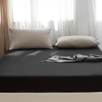 Dvigubas Medvilnės Šukuotų Elastinga paklode juoda prabanga, elegantiškas, patogus, šiltas, minkštas, stilingas sweatproof patogus miegamasis