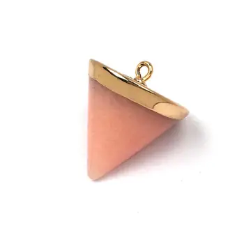 Kūgio Natūralaus akmens Karolius, Multi Blizgus Piramidės Gydymo Reiki Rožinis Kvarcas Crystal Aukso Smėlis, Akmenys Moterų Papuošalai 20x24mm