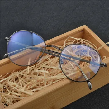 MINCL/ apvalių akinių rėmeliai moterų Prekės retro akinių rėmelių Akiniai Skaitymui kompiuteryje trumparegystė metalo Optinis rėmelį su dėžute FML