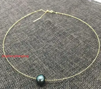 Nemokamas pristatymas >>>>noble jewelry Gamtos 11-12mm Taičio perlų pakabukas 18k grandinės