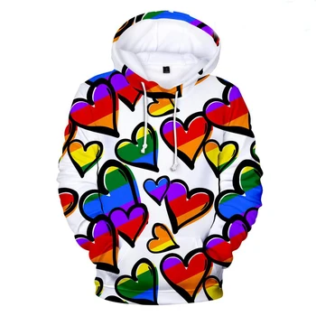Mados 2020 Moterų LGBT Meilės 3D Spausdinimo Hoodies Vyrai Moterys Harajuku ilgomis Rankovėmis, Universalus Populiarus Stilius Atsitiktinis Hip-Hop Megztinis