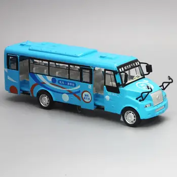 Hx 1:32 turizmo autobusų miesto autobusų Metalo Lydinio Diecast Žaislas Automobilio Modelio Miniatiūra Masto Modelio Garso ir Šviesos Emuliacija Elektrinis Automobilis