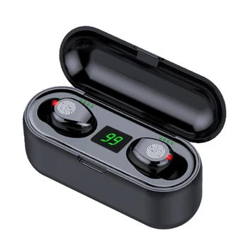 F9 Kontrolės Ausinės Bluetooth 5.0 Ausinių TWS Belaidės Ausinės LED Maitinimo Mygtuką Rodyti Kontrolės Stereo laisvų Rankų įranga