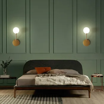 Nordice wandlamp medienos miegamojo eilėje valgomasis lampara sumalti cabecero de cama