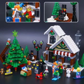 945PCS Mergina Serijos Kalėdų Namelis Blokai Lopšelio Blokų Statybos Žaislai vaikams, Duomenys Suderinami brinquedo
