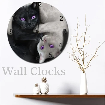 Cute Kačių, 25CM Didelės Sienos-Laikrodžiai Dekoro Skaitvardis Skaitmeninis Ciferblatas Išjungimo Silent Ne-Tiksi baterijomis, Laikrodžiai, Miegamojo Svetainės