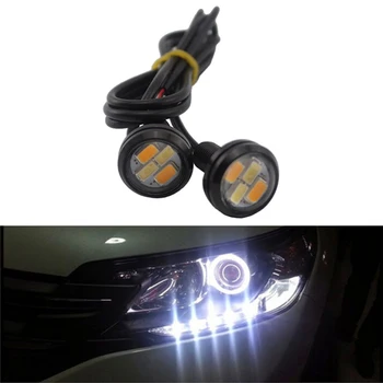 2vnt/daug Eagle Eye LED Žibintai, Automobilių Dienos Atvirkštinio 4W Signalo Lemputės Baltos 23 mm 12V