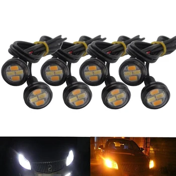 2vnt/daug Eagle Eye LED Žibintai, Automobilių Dienos Atvirkštinio 4W Signalo Lemputės Baltos 23 mm 12V