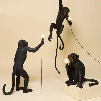 Šiuolaikinės Kanapių Virvė Dervos Beždžionė Žibintai priedai veltiniams, vilna Lempa SELETTI Koridoriaus Tyrimas Beždžionė Lempos Pakabukas LightsLiving Kambaryje Kabo Žibintai