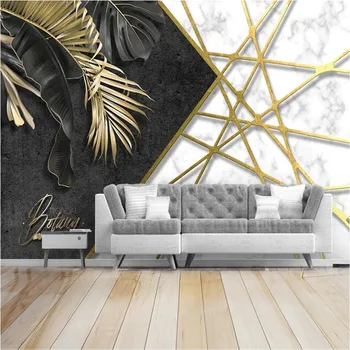 Milofi dydis užsakymą 3D spausdinimo tapetai, freskos modernus minimalistinio ranka-dažytos geometrinės linijos tropinių augalų sienos fone