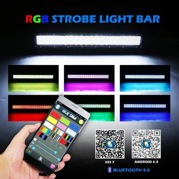 4pcs 3X3 papildomo Šviesos +1pc 5D LED Darbo Šviesos Juosta RGB Strobe Flash Spalvotų Šviesa 