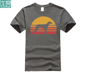 2020 metų Vasaros Mados Karšto Pardavimo Retro Saulės Kurtas Siluetas t-shirt, Derliaus Tee Marškinėliai Šunų Mylėtojai Tee Marškinėliai