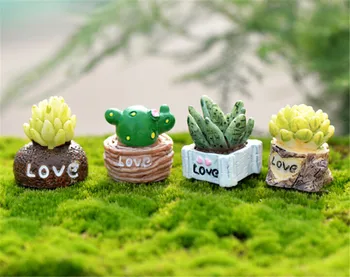 1PCS Mini Lėlių Sultingi augalai Žaliųjų Augalų Miniatiūriniai Lėlių Bonsai Ornamentu Augalų Puodą Pasakų Dekoras