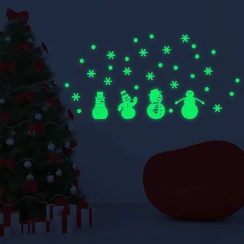Linksmų Kalėdų Lipdukas Švyti Tamsoje Žvaigždžių Vandeniui Snaigės Kalėdų Spausdinti Šviesos Sienos Lango Lipdukas Autocollant Freskos #