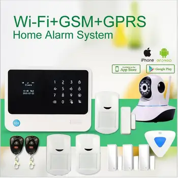 Protingo namo apsaugos nuo įsilaužimo signalizacijos sistemos app kontrolės G90B Wifi, GSM alarme sistemas, dirbti su 2mp, wifi, IP kameros, belaidės, patalpų sirena