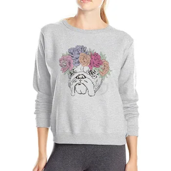 Gėlės hoodies mielas pet home palaidinukė puikus šuo spausdinimo palaidinukė ilgomis rankovėmis drabužius moterų megztinis hoodie