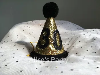 Naujas Spalvingas Blizgučiai Aukso Black 20 30 40 Panele Suaugusiųjų Gimtadienio Mini Skrybėlės Bling Karalienė Šalis Skrybėlę Dekoro Fotosesiją Rekvizitai